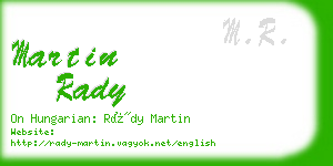 martin rady business card